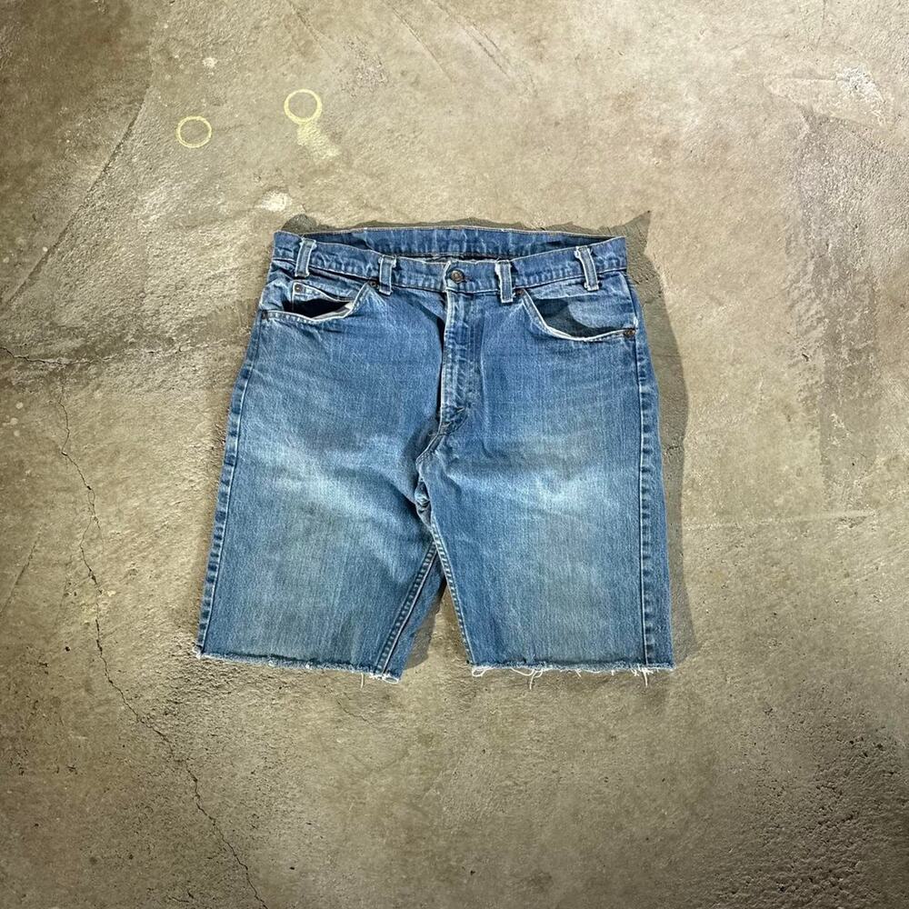 Vintage 80s 90s Levi's Orange Tab 501 Blue Denim Shorts